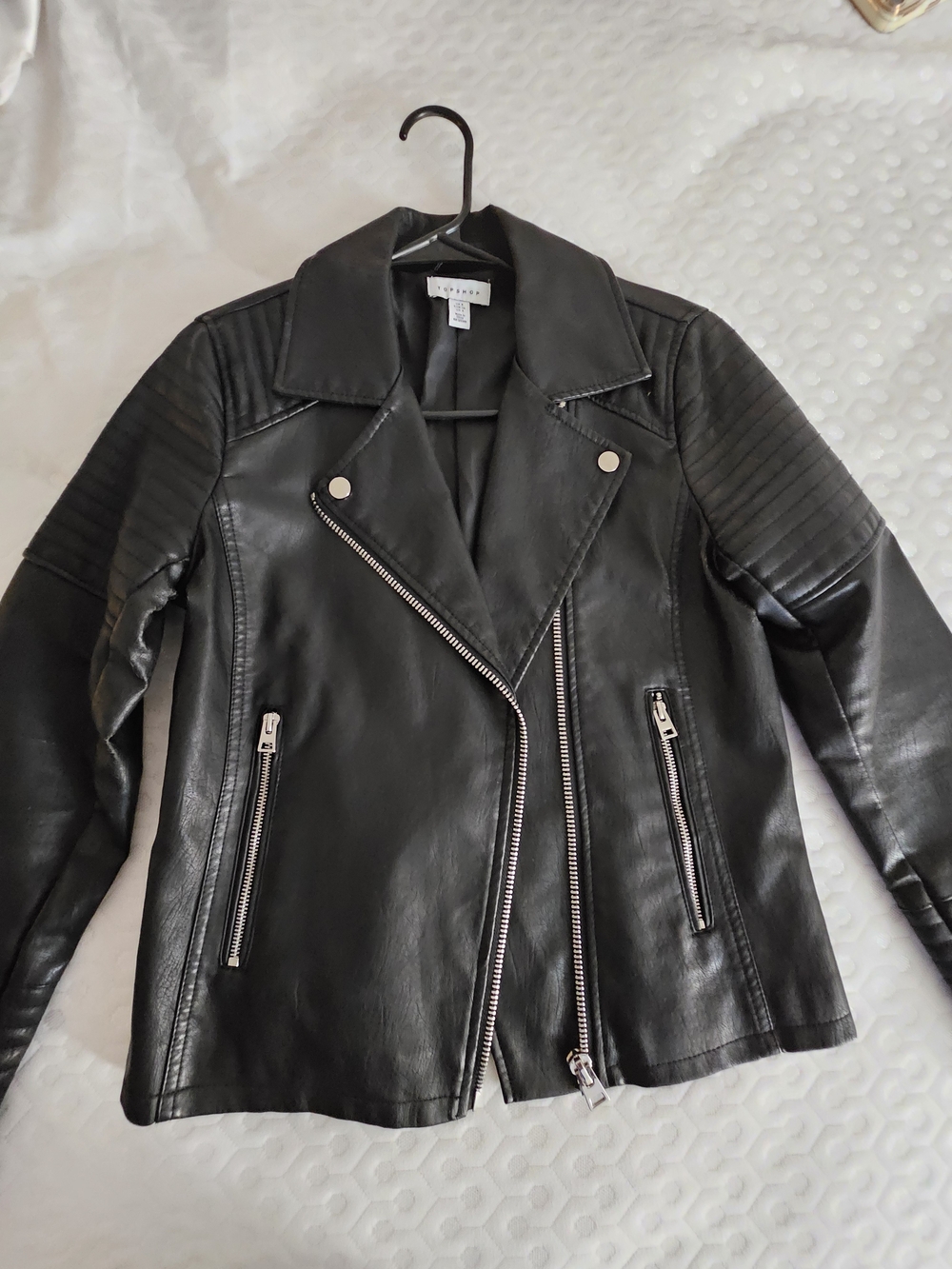Zara Black Faux Leather Moto Jacket